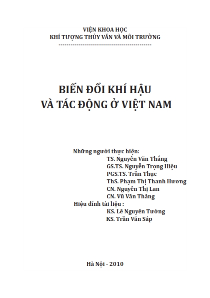 Sách: Biến đổi khí hậu và tác động ở Việt Nam 